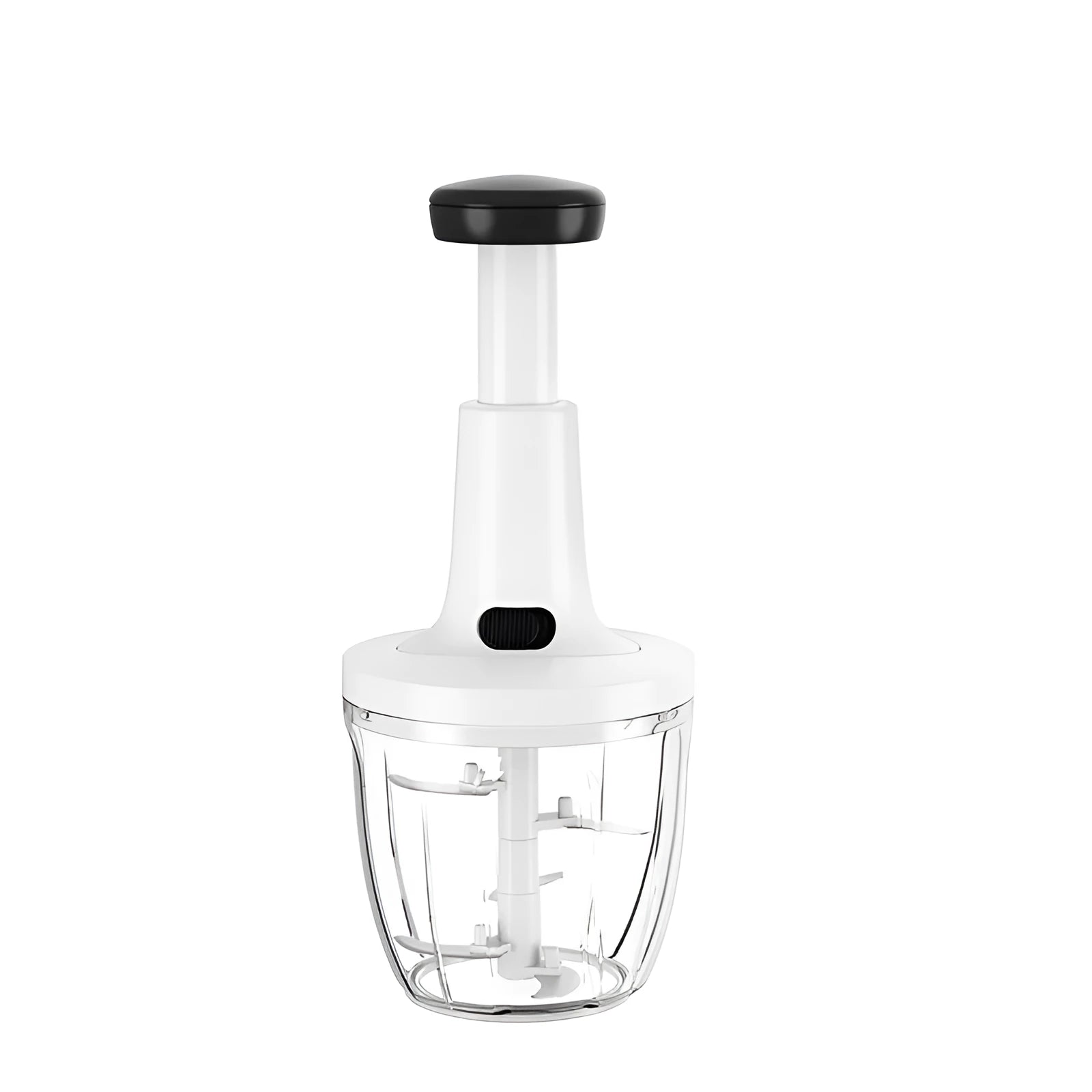 Household manual pull garlic masher with nylon drawstring, PP ABS PS S/S construction, modern simplicity style