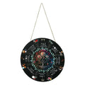 American style boxwood decorative pendant with carved disc design options including a rose and a black cat.