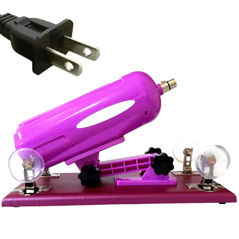 Bobb women's automatic telescopic thrusting sex tool in purple, black, or pink colours showing 37cm length