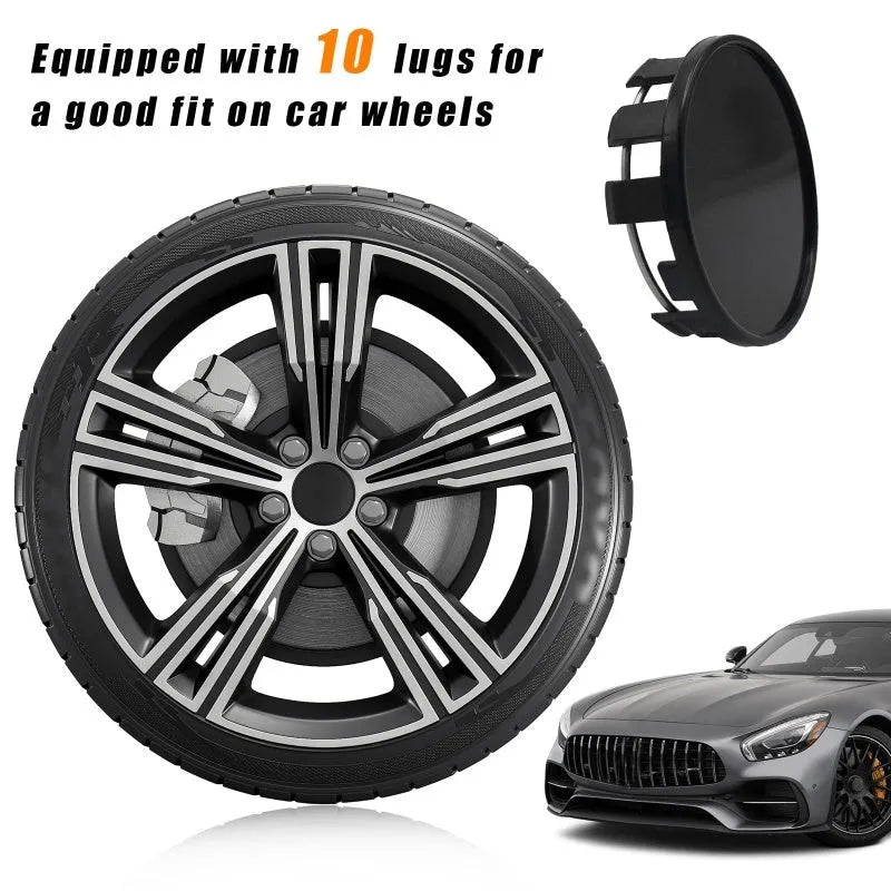 Black and silver 54mm plastic wheel cap for Japanese vehicle centre bore