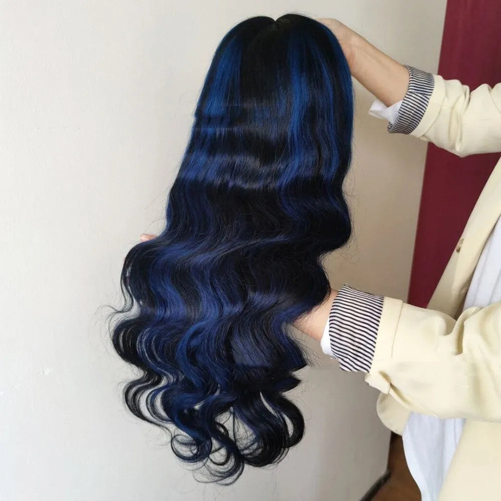 A woman wearing a human hair lace front wig with a natural hairline, showcasing the star fashion style.