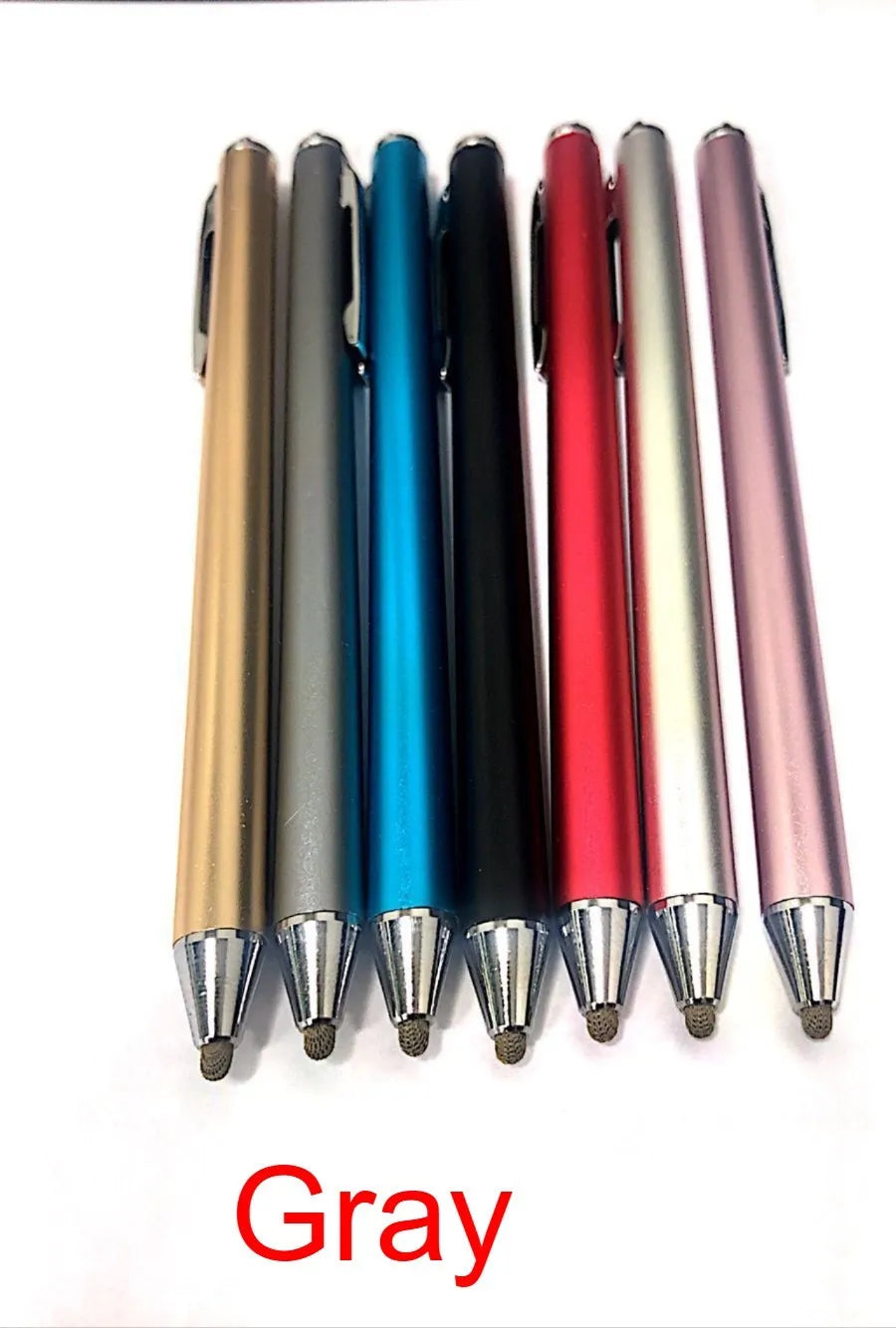 Black metal stylus with a fine 1.4mm tip for precise drawing on a smartphone screen.