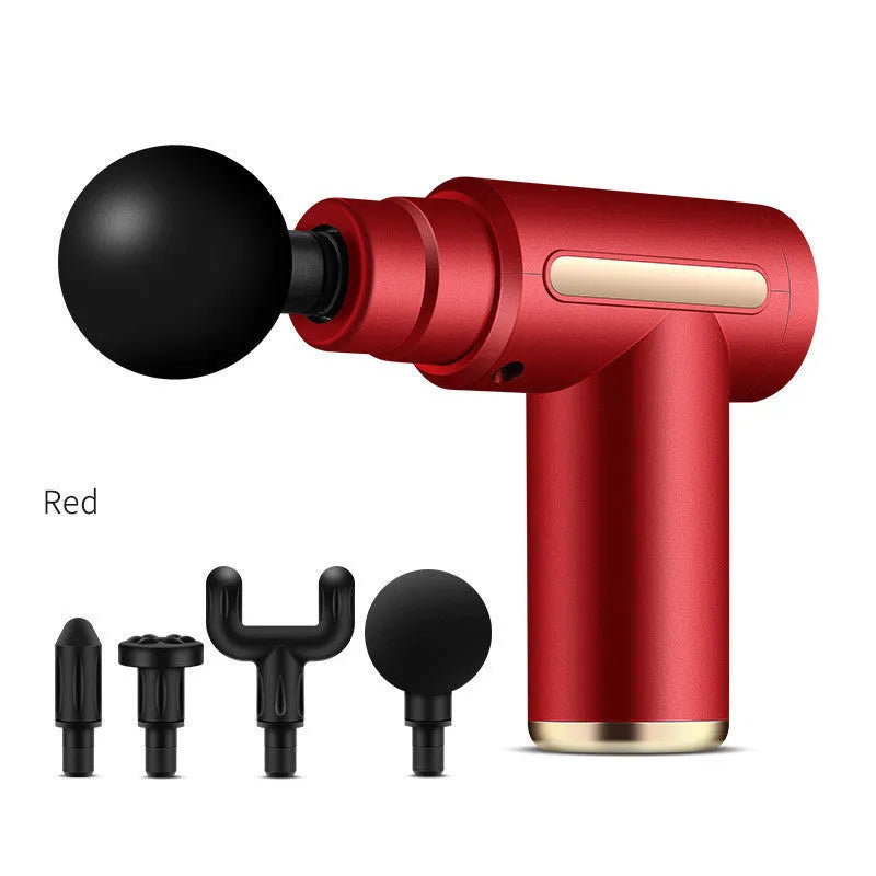 Electric muscle massage gun with 4 heads and LCD display in 720 black colour