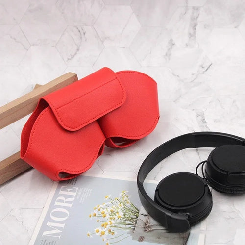 AirPods Max protective case in PU leather, shown in multiple colour options.
