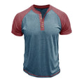 Men's short sleeve cotton blend pullover with contrasting colour panels and raglan sleeves in regular fit