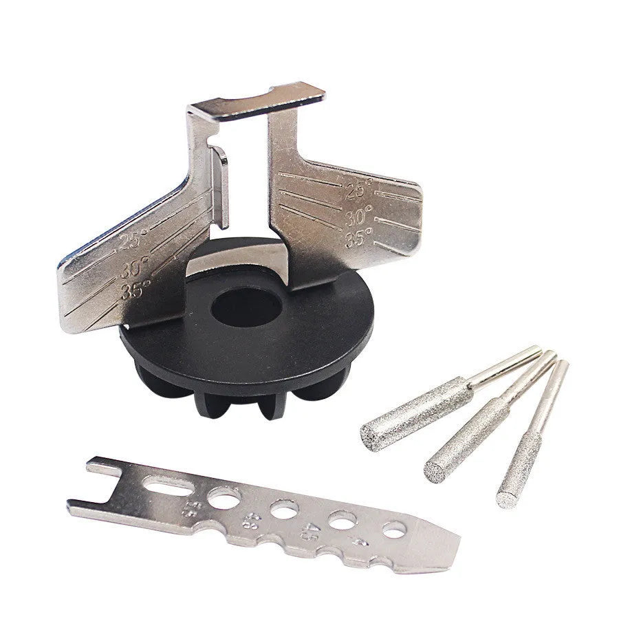 Electric chain grinder saw blade grinding accessories set with 70mm x 50mm grinding wheel