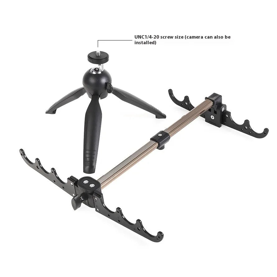 Aluminium alloy ice fishing rod holder tripod bracket on ice.