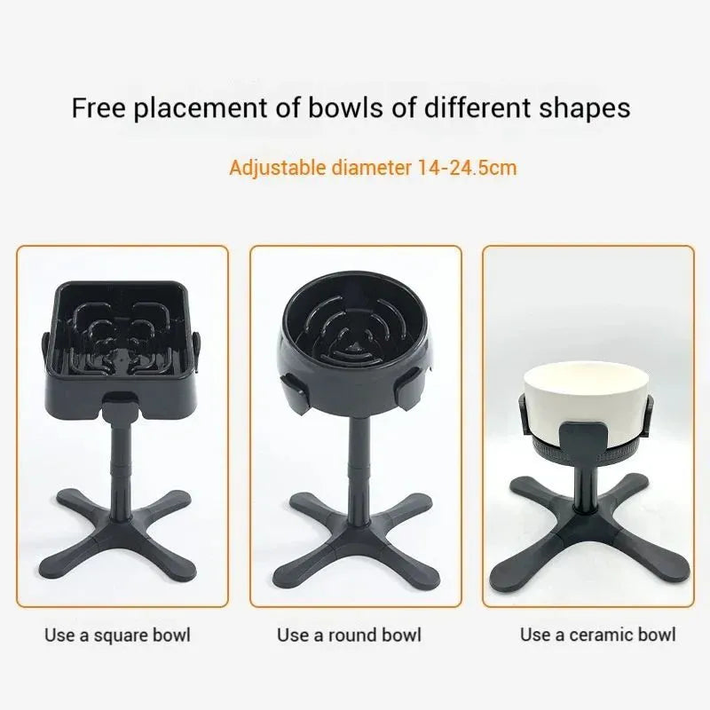 Adjustable elevated dog bowl stand with anti-slip pet bowl holder for medium and large pets
