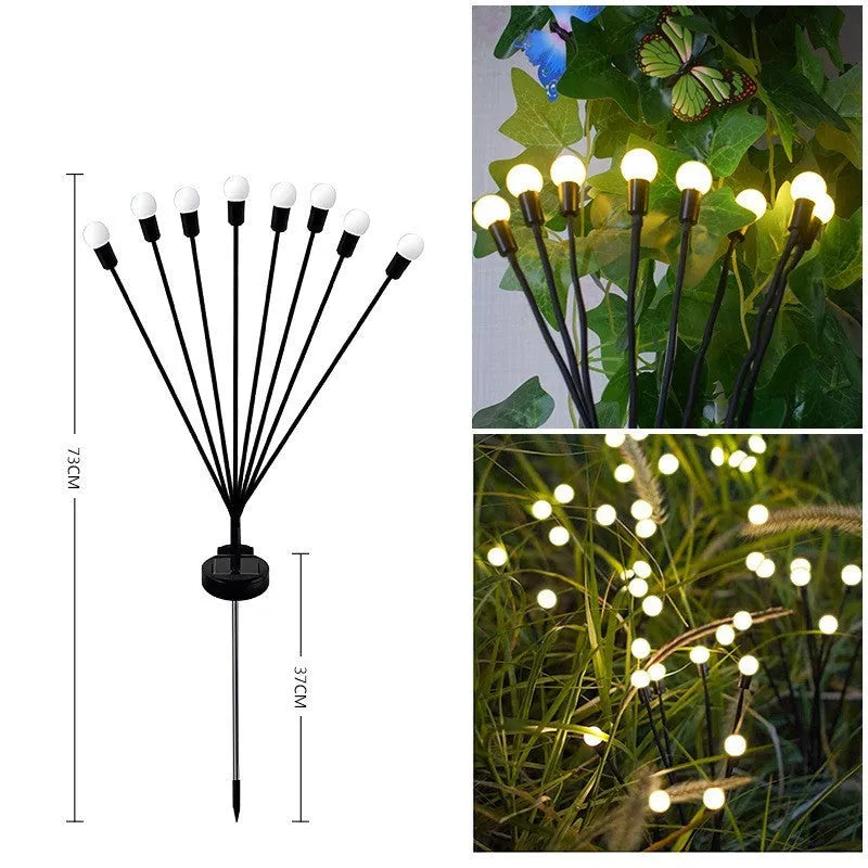 LED firefly ground plug-in lamp with 1W light, 600mAh battery and ground spike