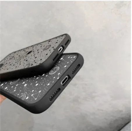 Star universe patterned iPhone case with shock absorption protection for multiple iPhone models