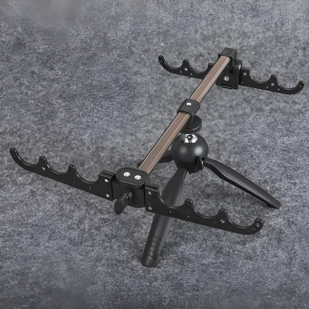 Aluminium alloy ice fishing rod holder tripod bracket on ice.