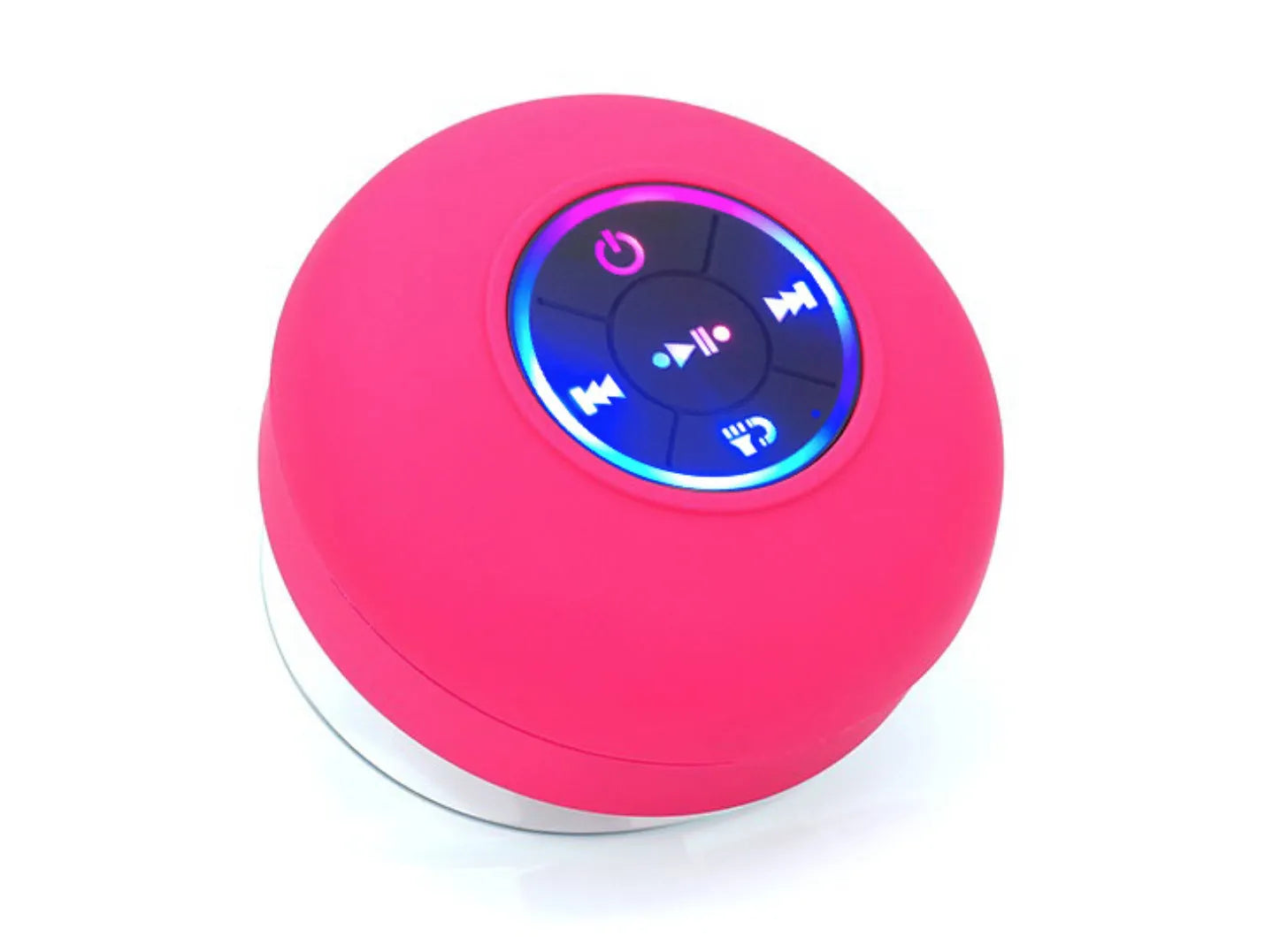BTS07 large suction cup waterproof Bluetooth speaker with coloured lights, shown in black.