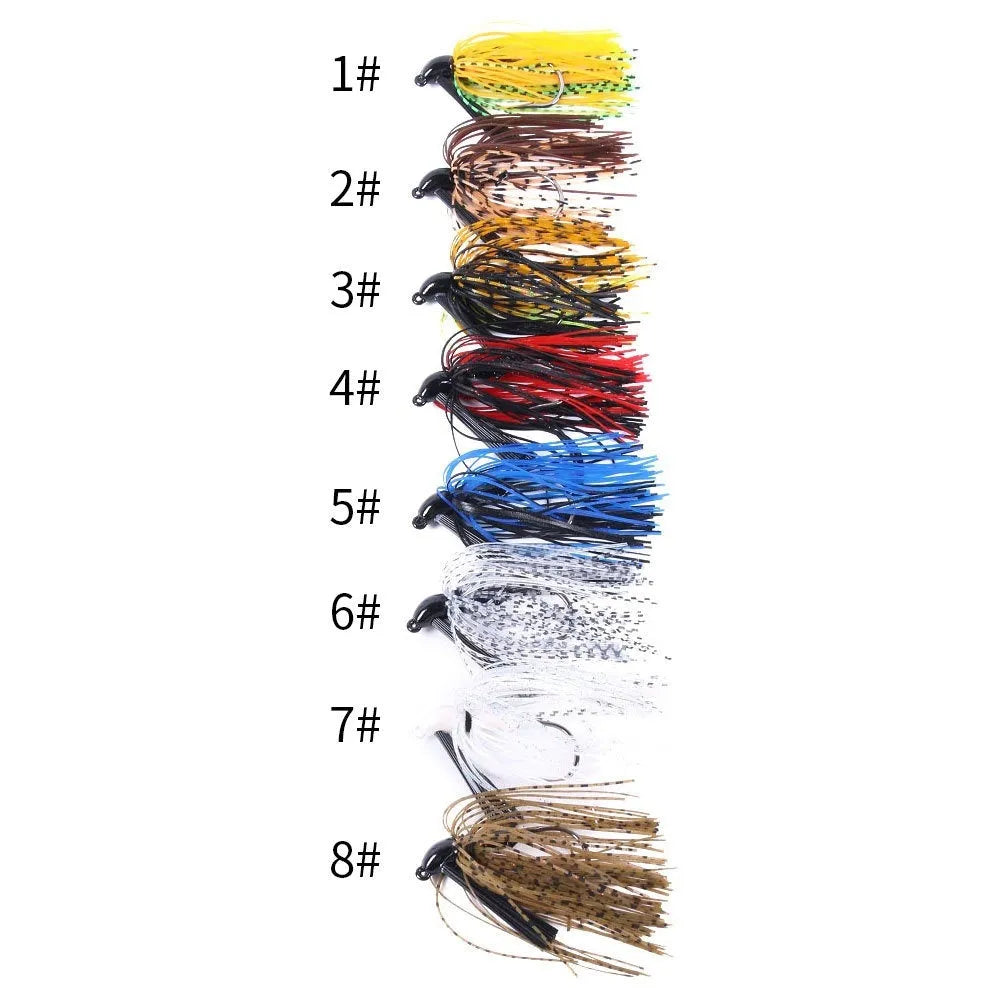 Jig hook anti-hook bottom beard fishhook lure in 10g weight, eight colour options available