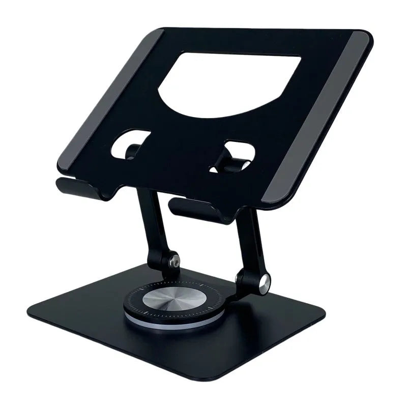Desktop adjustable wireless charging stand with rotary arm in silver, alloy construction