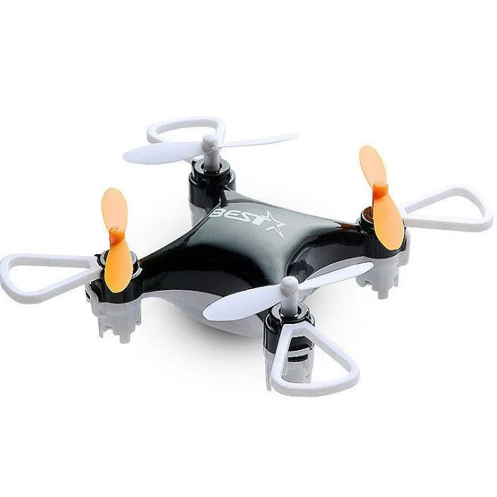 Mini quadcopter drone toy in black with headless mode and altitude hold, 7.4cm size