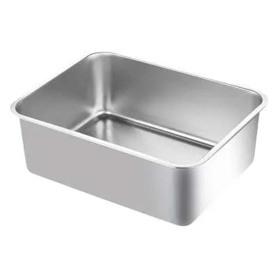 Large stainless steel litter box with anti-corrosion finish, 60x40x20cm size, on floor