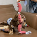 Brown sausage rope cat toy measuring 108cm with grip tape handle
