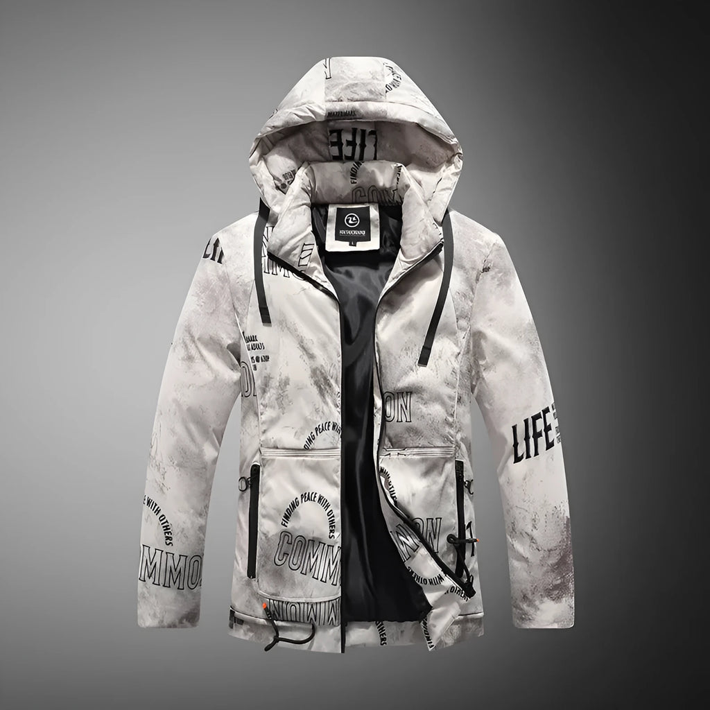 Men winter jacket with velvet pattern in black, thickening plus velvet cotton coat