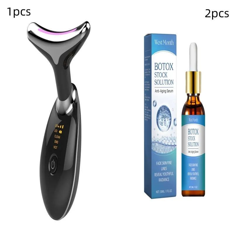 EMS thermal neck lifting massager with LED lights and handheld design for skin tightening