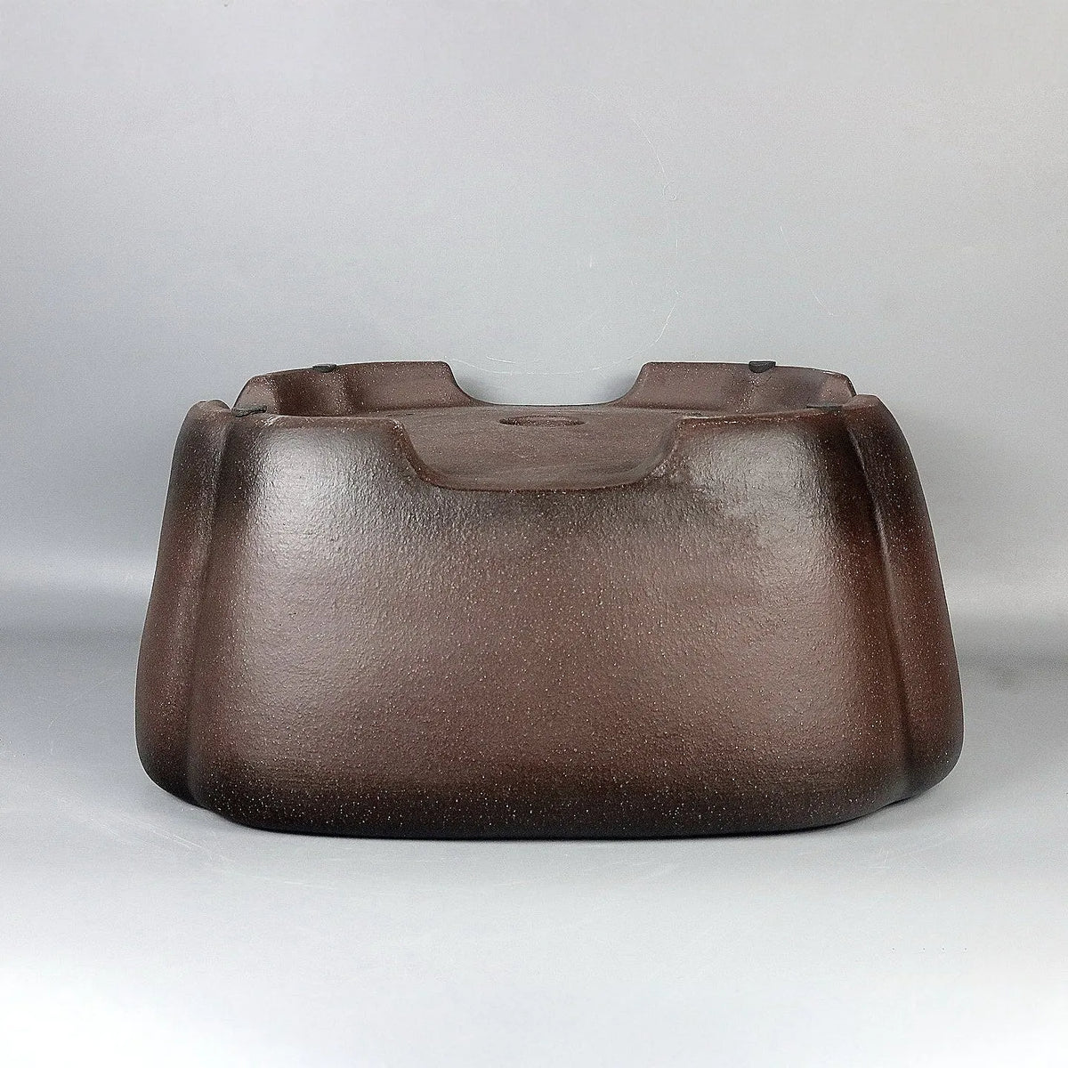 Handmade antique square purple sand ceramic bonsai flower pot, 41x41x18cm, for flowers and green plants