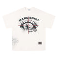 Retro hip hop gothic cotton T-shirt with letter print in black and white colours