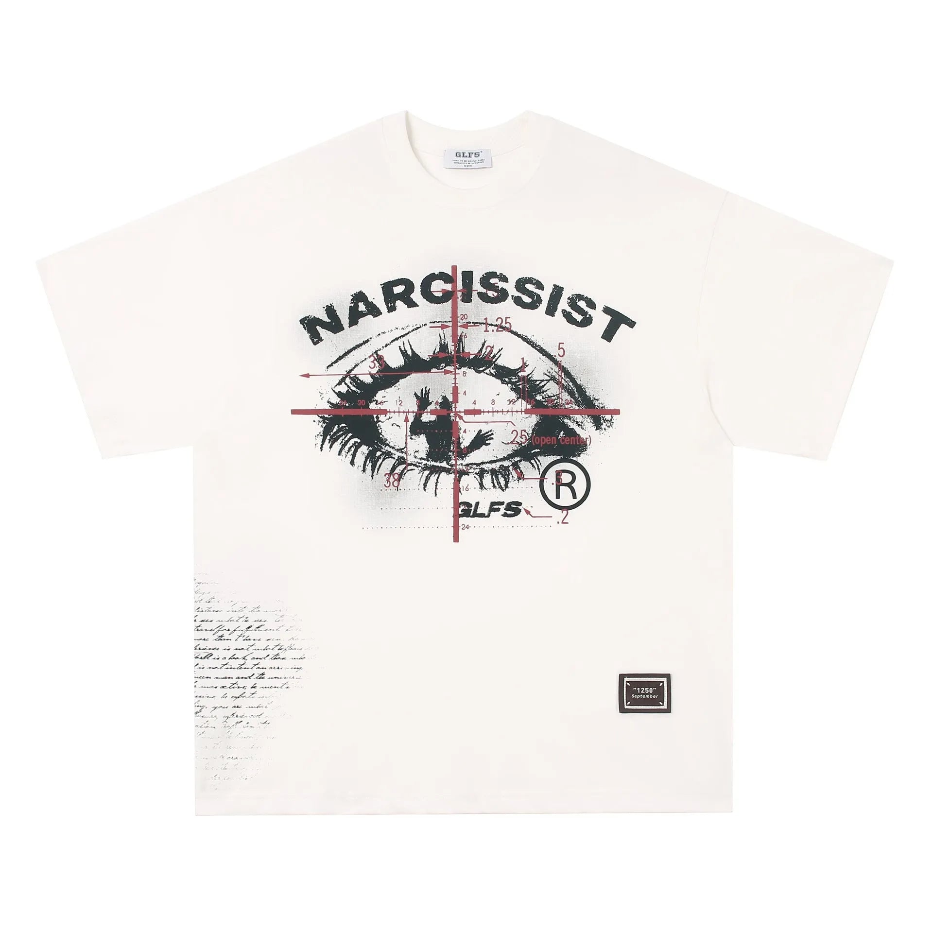 Retro hip hop gothic cotton T-shirt with letter print in black and white colours