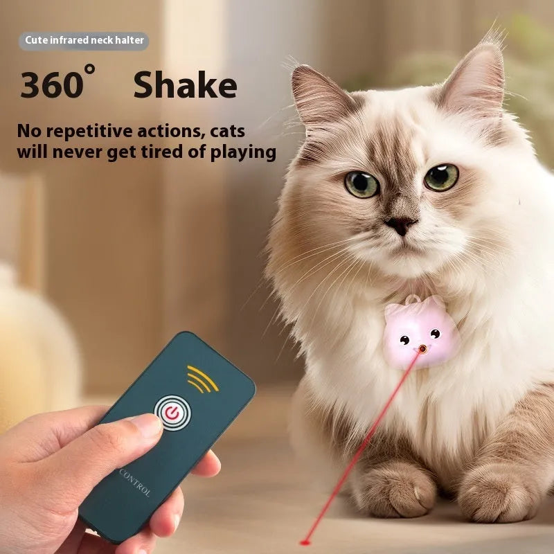 Rechargeable remote control cat infrared halter collar with adjustable strap in blue colour