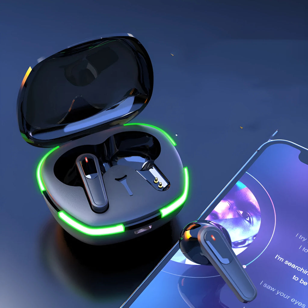 Black matte finish Pro60 Bluetooth wireless headset with half-in-ear design and charging case.