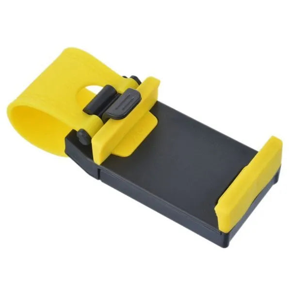 Black universal car steering wheel phone holder clip mount for smartphones