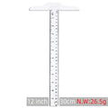 Orange yellow and transparent plastic T-square rulers measuring 30cm for design and drafting.