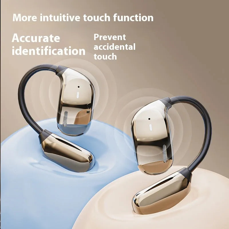 Smart full-color touch screen sports headset with ear hook design in Dark Gray