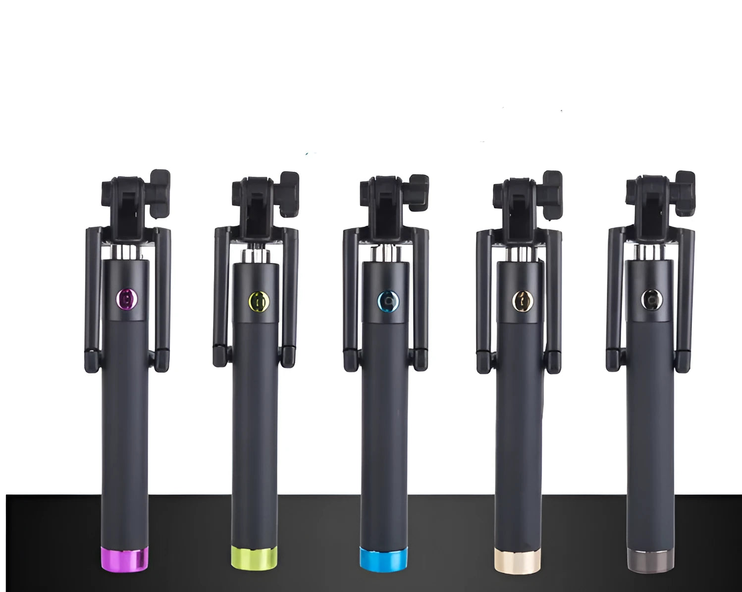 Telescopic aluminium alloy self-timer rod for photography line control in five colour options