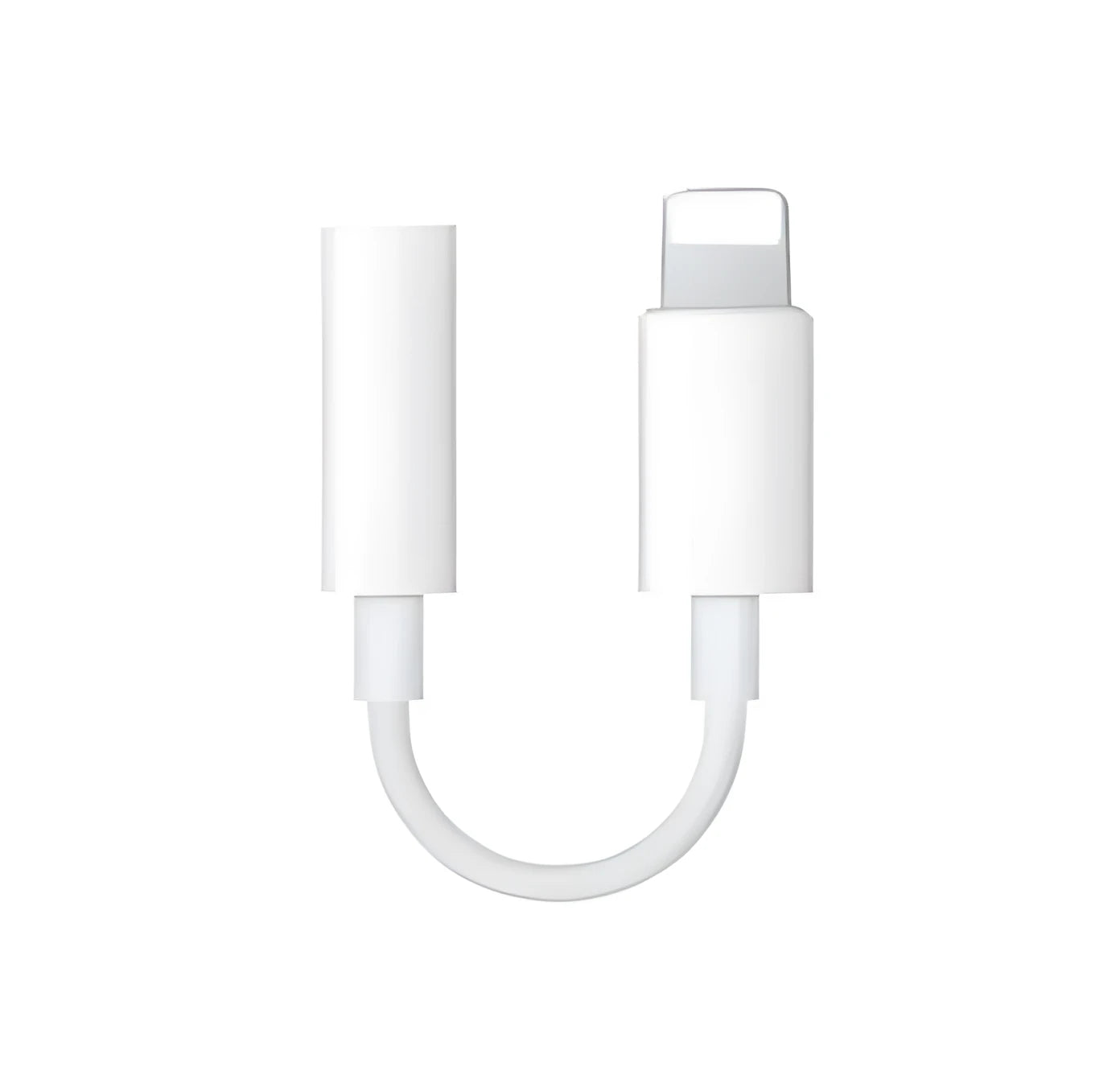White Lightning to 3.5mm audio adapter cable for iPhone models with 7cm length