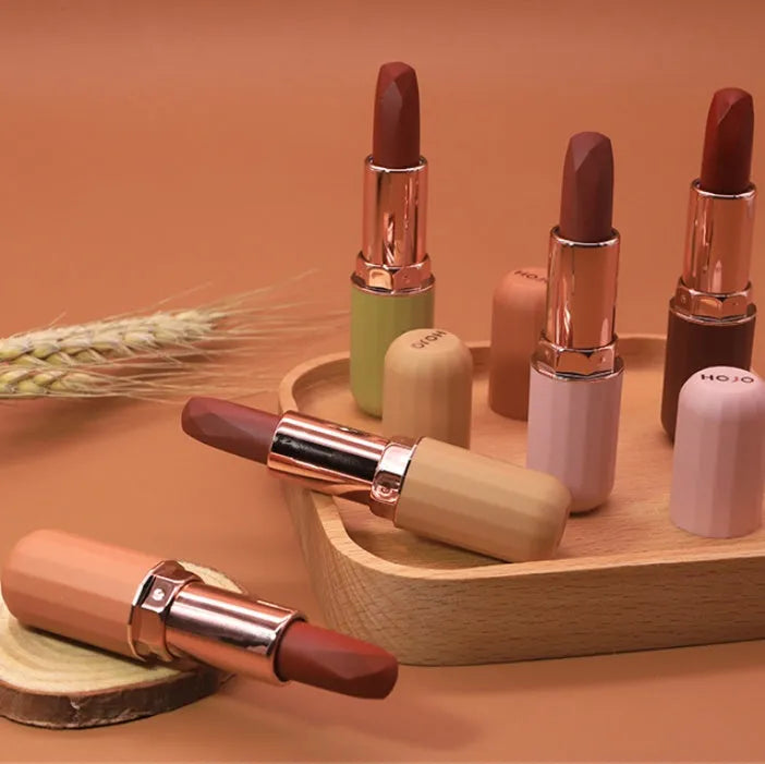 Matte lipstick set with velvet matte finish, avocado oil, and grape seed oil in colour options