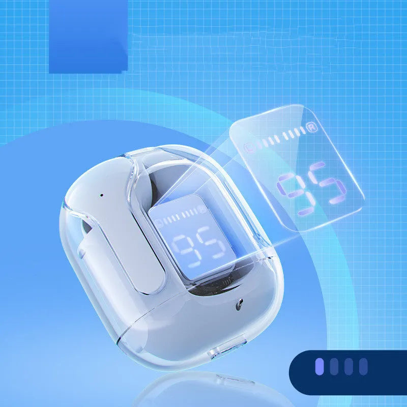 Wireless Bluetooth earbuds with digital battery display in choice of five colours