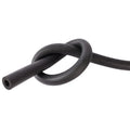 Self-adhesive rubber and plastic foam pipe insulation tube on a coil of pipe.