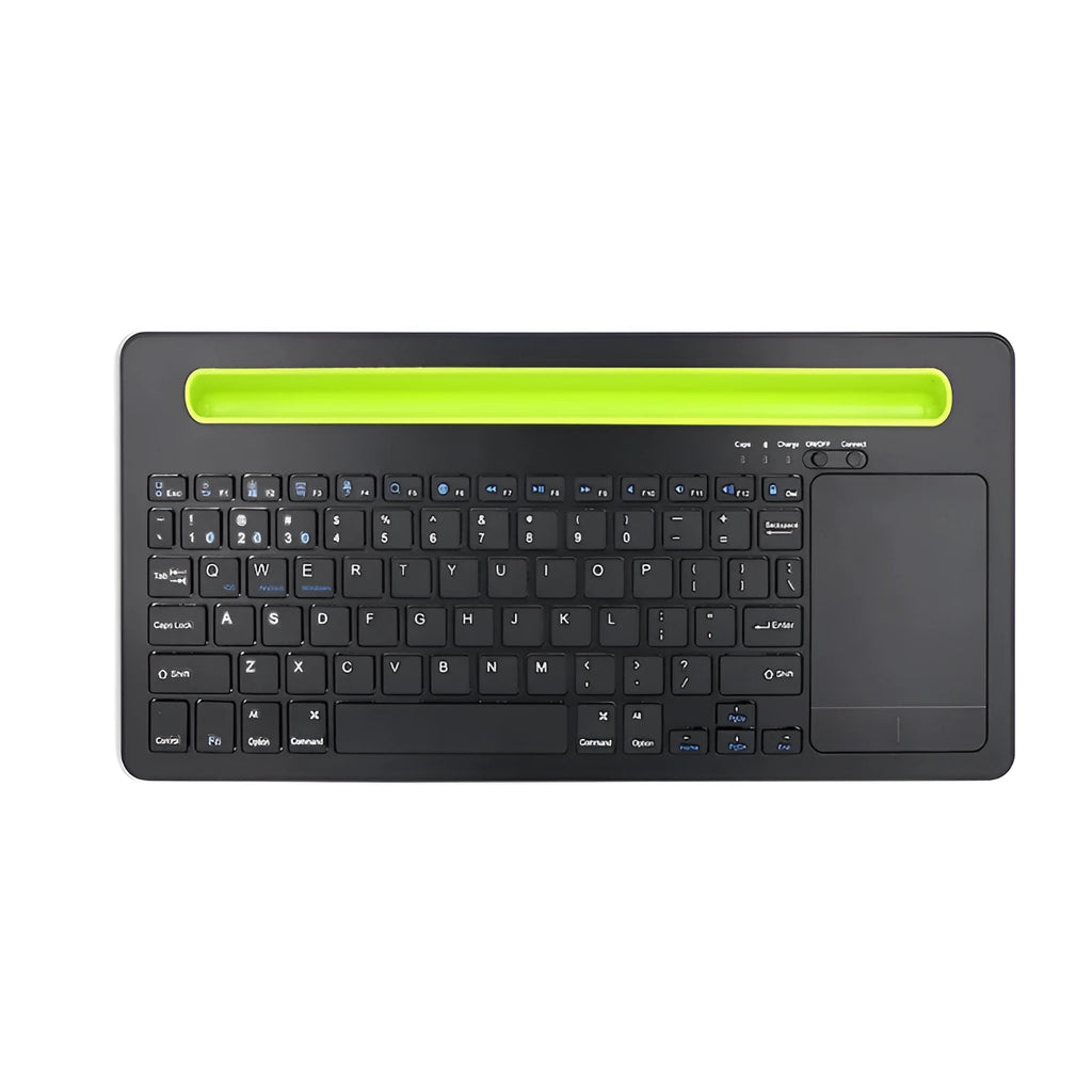 Universal Bluetooth touch keyboard for tablet and phone with 78 black keys and touchpad