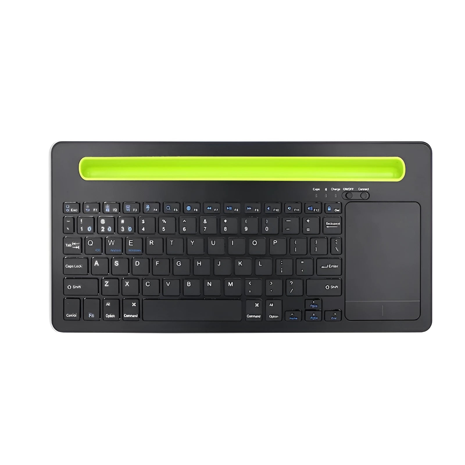 Universal Bluetooth touch keyboard for tablet and phone with 78 black keys and touchpad