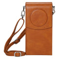 Brown leather storage bag for Apple Vision Pro power supply, portable satchel protective sleeve