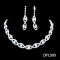 Two-piece alloy bride jewellery set with electroplated finish, matching fashion jewellery pair