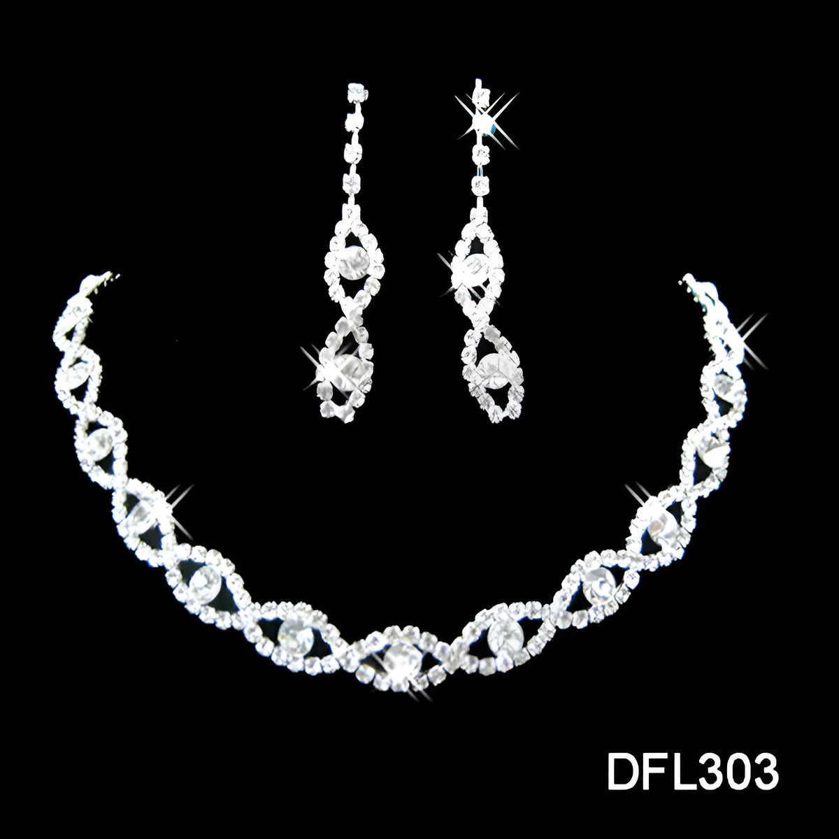 Two-piece alloy bride jewellery set with electroplated finish, matching fashion jewellery pair