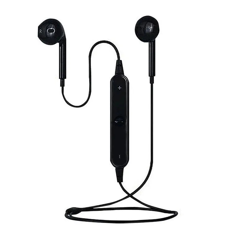S6 wireless Bluetooth V4.1 in-ear earphones in black or white with 10m range and 90mAh battery