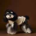 Sleeveless wool pet sweater vest for small dogs in red or beige, sizes XS to XXL
