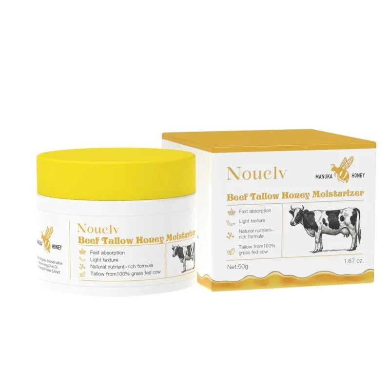 50g jar of cow tallow and honey moisturising cream for dry and combination skin