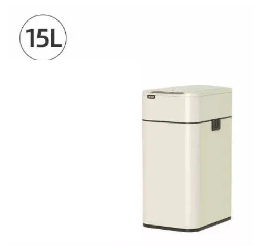 Stainless steel automatic sensor touchless trash can with deodorant and square bucket shape.