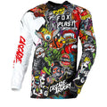 Men's long sleeve cycling jersey in chemical fibre blend, sizes XS to 5XL, twelve colour options