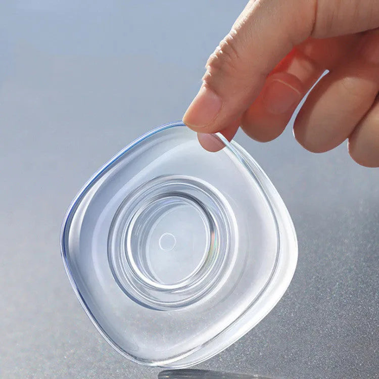 Transparent silicone nano gel adhesive pads in circular and square shapes for phone holders and organisation