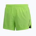 Grey straight-leg men's running shorts made from quick-dry polyester fabric on a white background.
