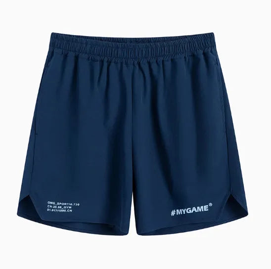 Men's training shorts in a polyester and spandex blend, shown in a colour option from the Midnight Blue, Black, Grey, White range.