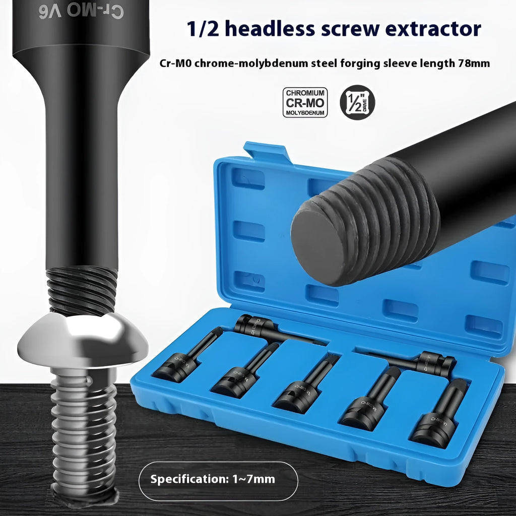 Set of 7 alloy broken stud spanners for electric wrench, 60mm and 78mm models
